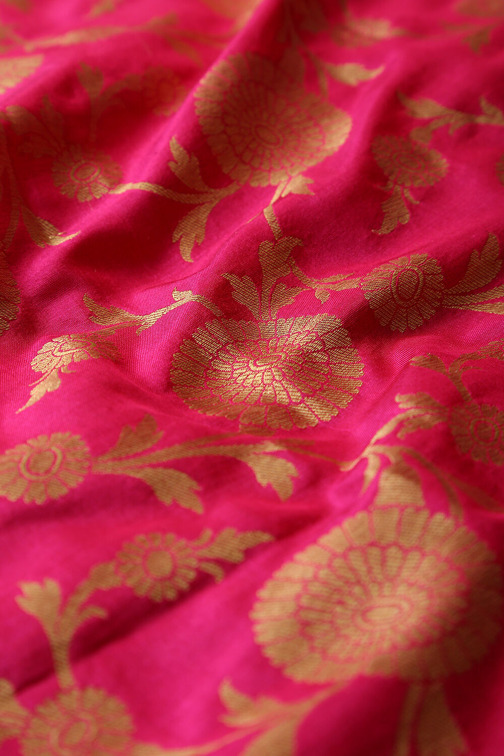 Bright Pink Pure Silk Banaras Dupatta image number null