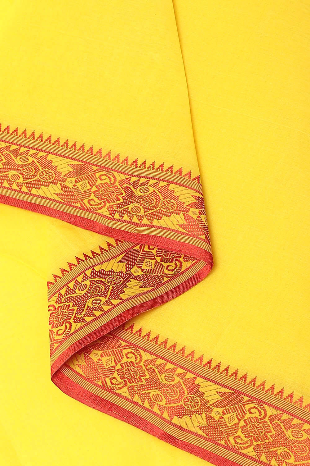 Yellow Pure Cotton Bengal Saree image number null