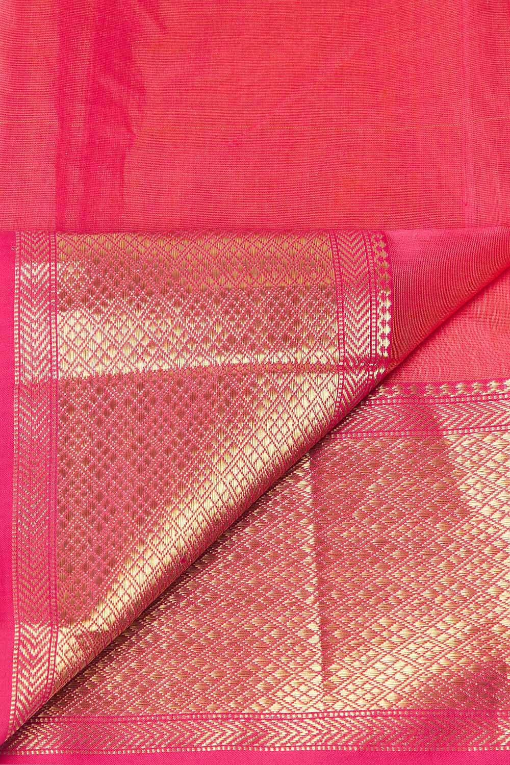 Yellow Pure Silk Cotton Maheswari Saree image number null