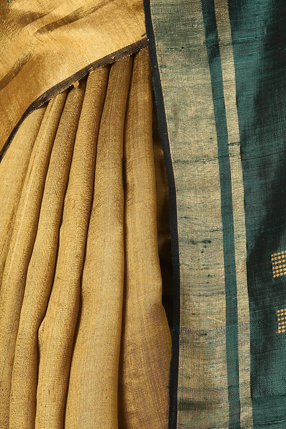 Gold Pure Tussar Silk Bhagalpuri Saree image number null