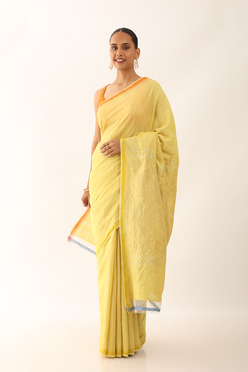 Yellow Chattisgarh Pure Tussar Silk Woven Saree image number null