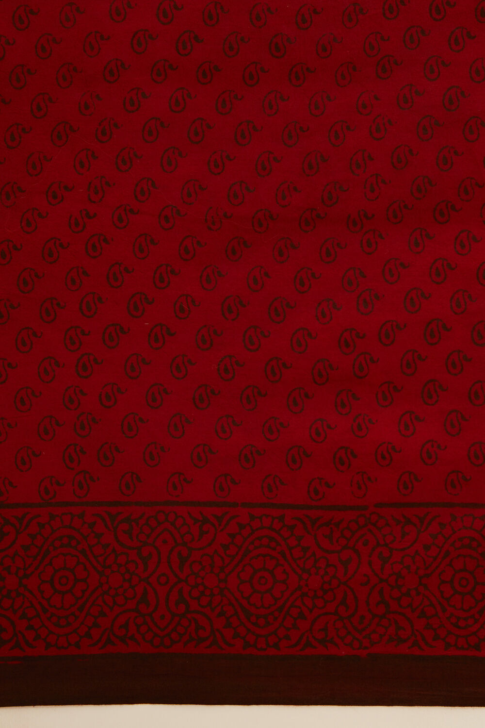 Red Pure Cotton Bagh Printed Saree image number null