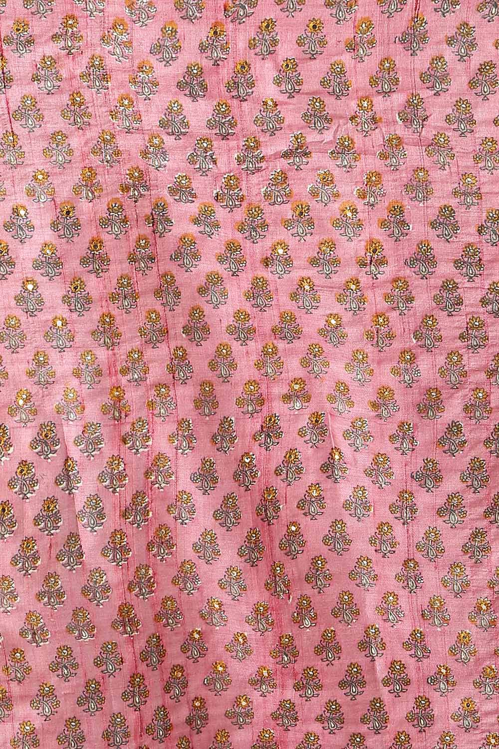 Yellow Pure Tussar Vanya Embroidered Saree image number null