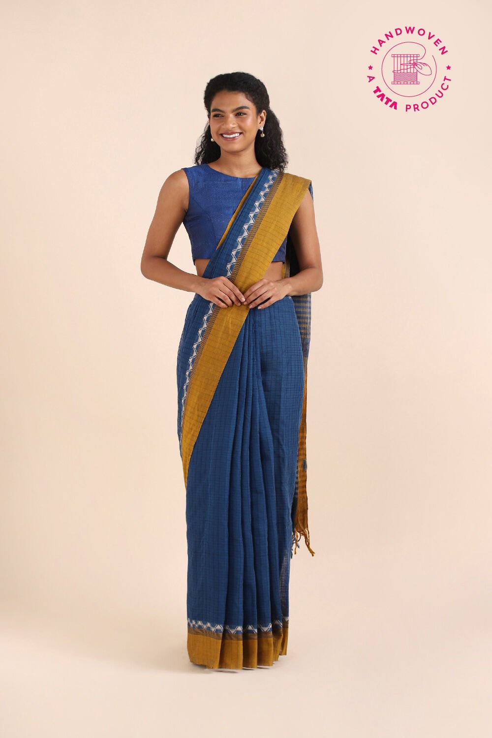 Blue Pure Cotton Naranyanpet Saree image number null
