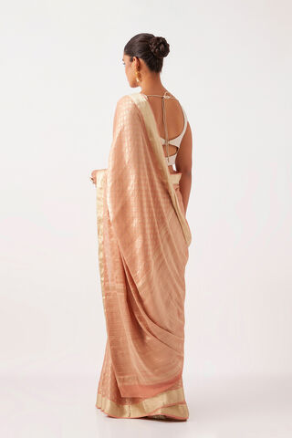 Light Orange Pure Georgette Woven Saree thumbnail image number null