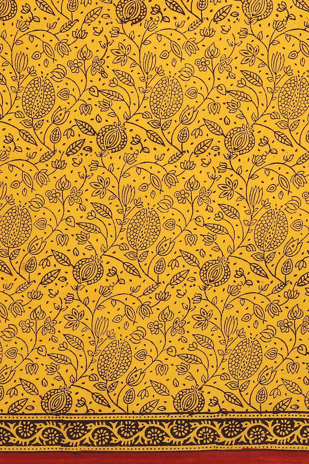 Yellow Pure Cotton Bagh Printed Saree image number null