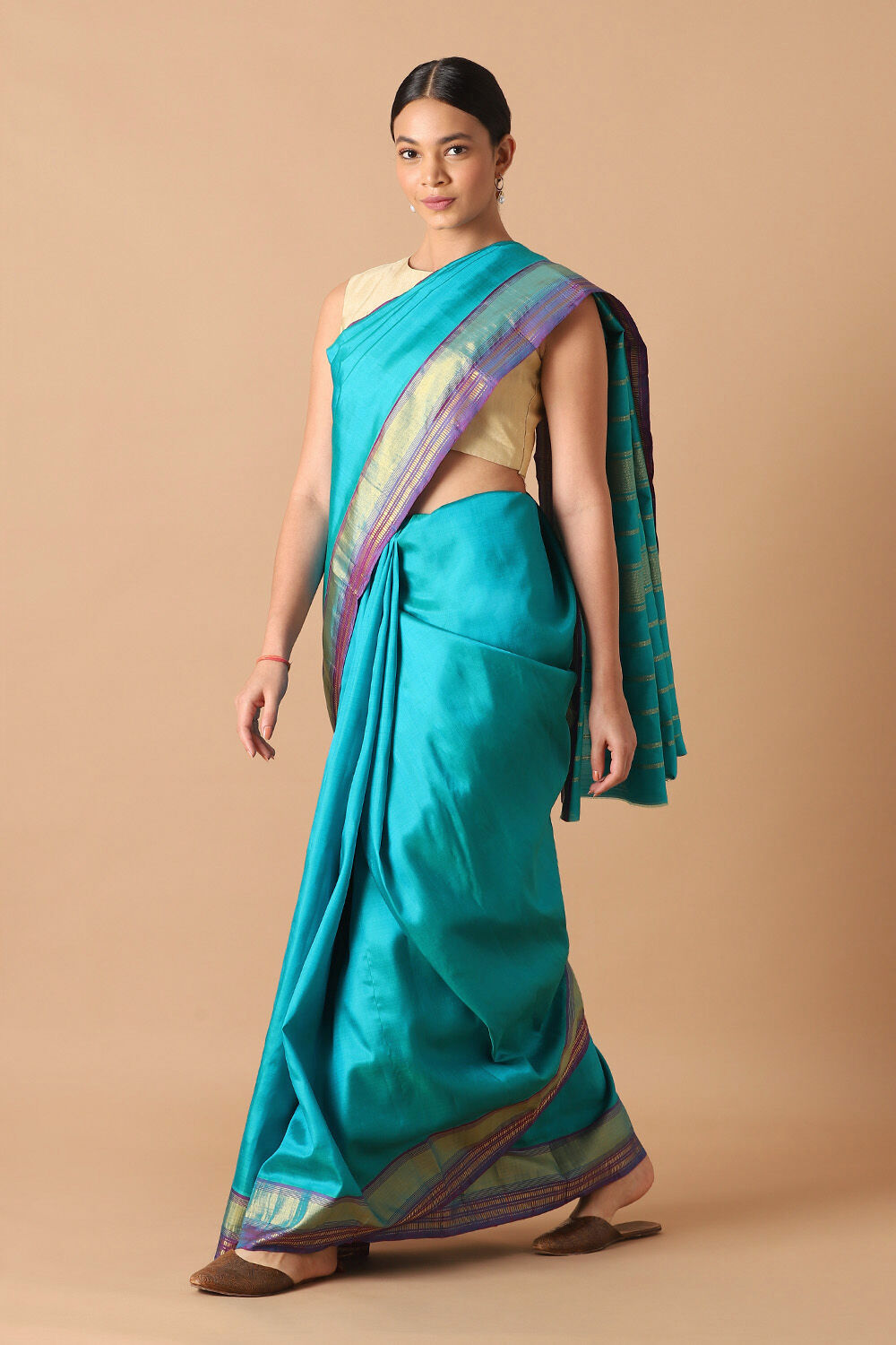 Blue Pure Silk Kanjivaram Saree image number null