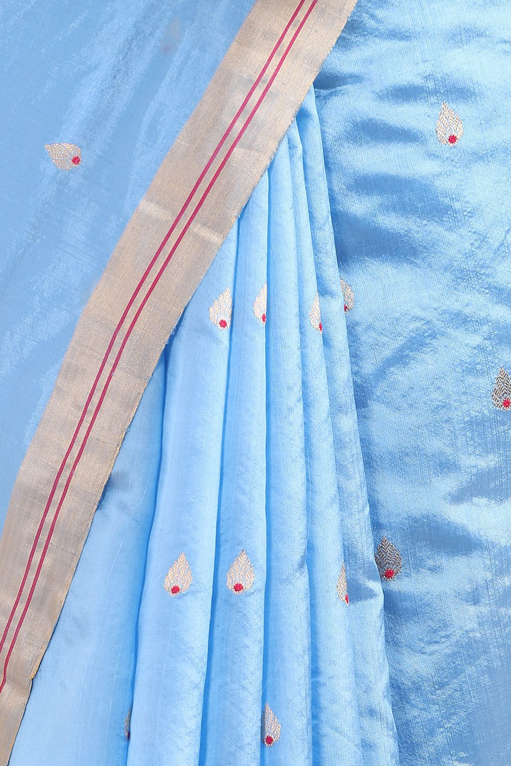 Light Blue Pure Silk Chanderi Saree image number null