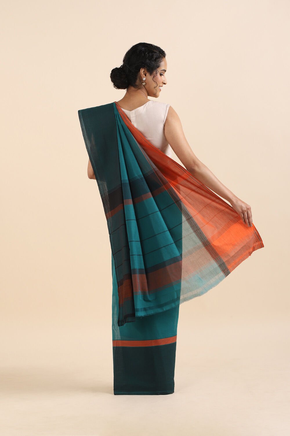 Green Pure Cotton South Saree image number null