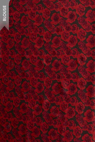 Red Printed Viscose Saree thumbnail image number null