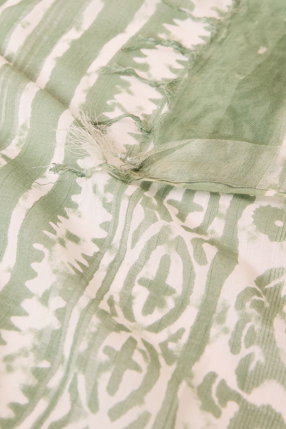 Light Green Rajasthan Cotton Viscose Dabu Block Printed Saree image number null