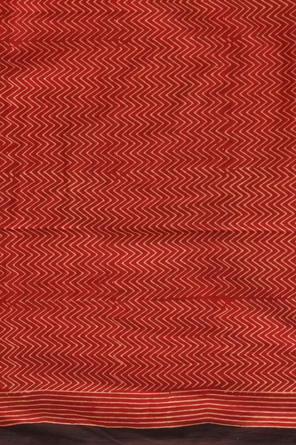 Red Gujarat Block Printed Pure Cotton Saree image number null