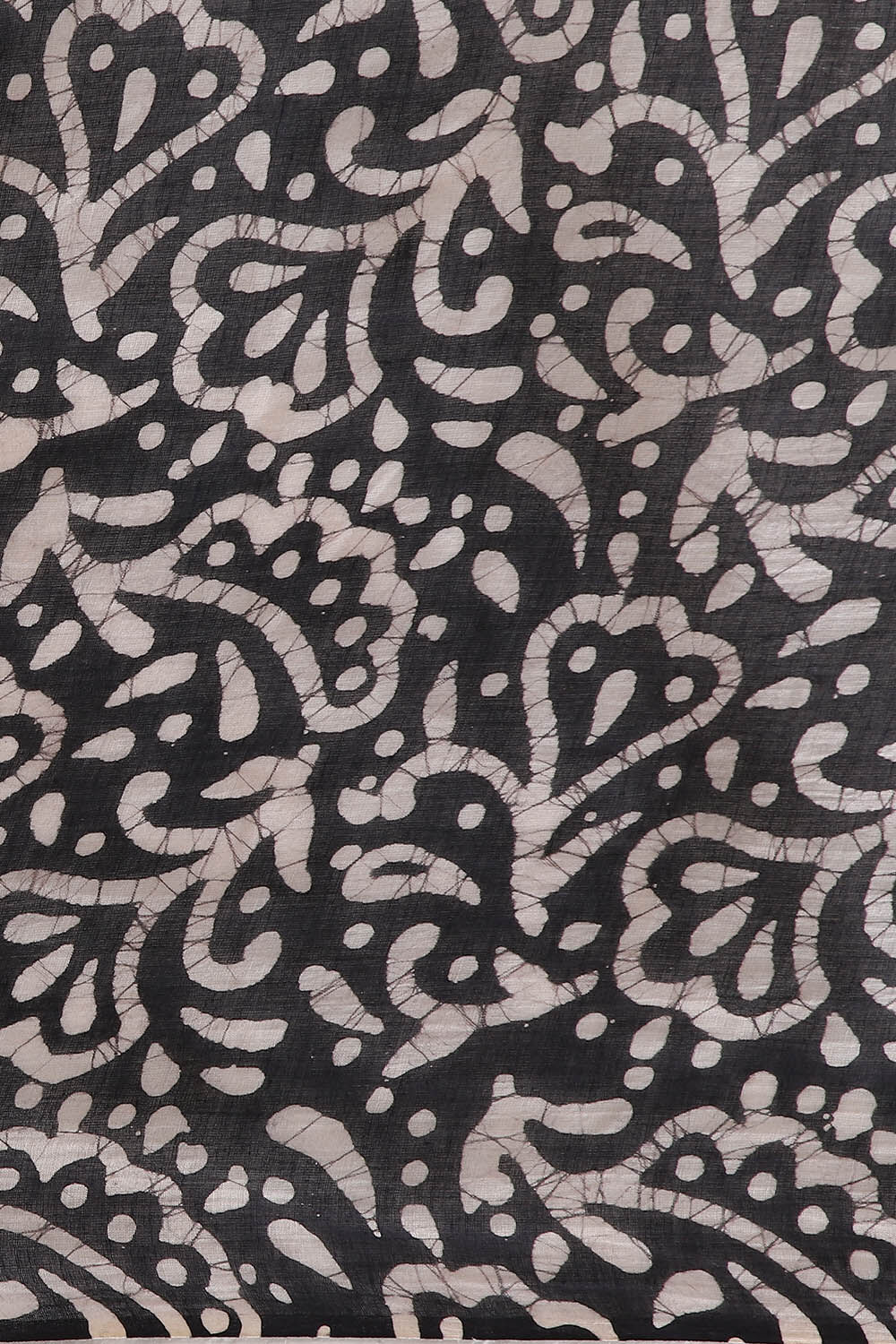 Black Pure Cotton Batik Saree image number null