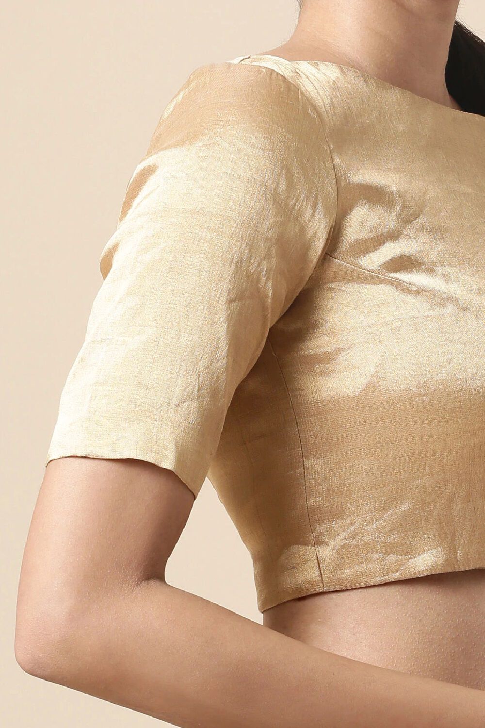Golden Tissue Cotton Blouse image number null