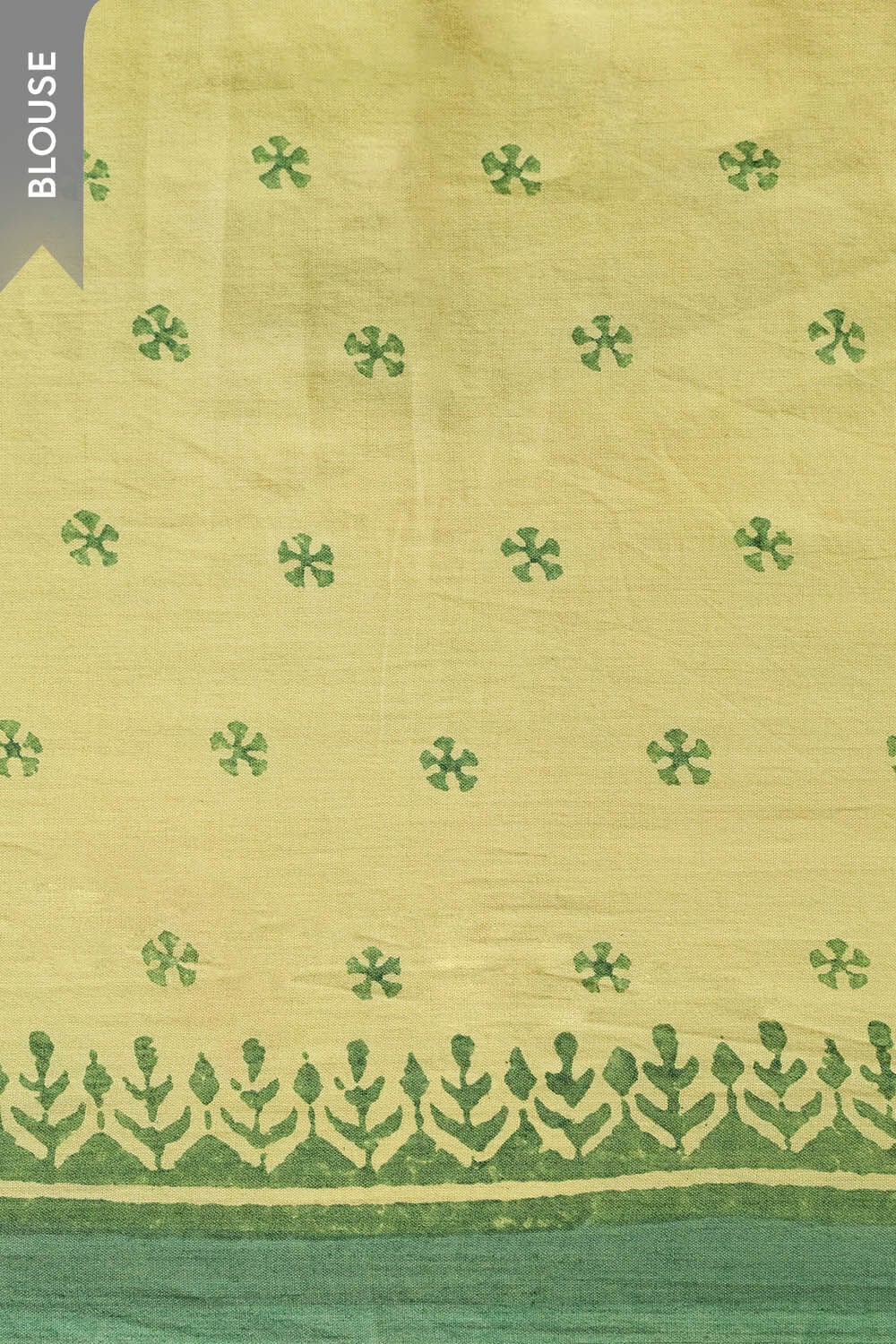 Light Green Block Printed Pure Cotton Bengal Saree image number null