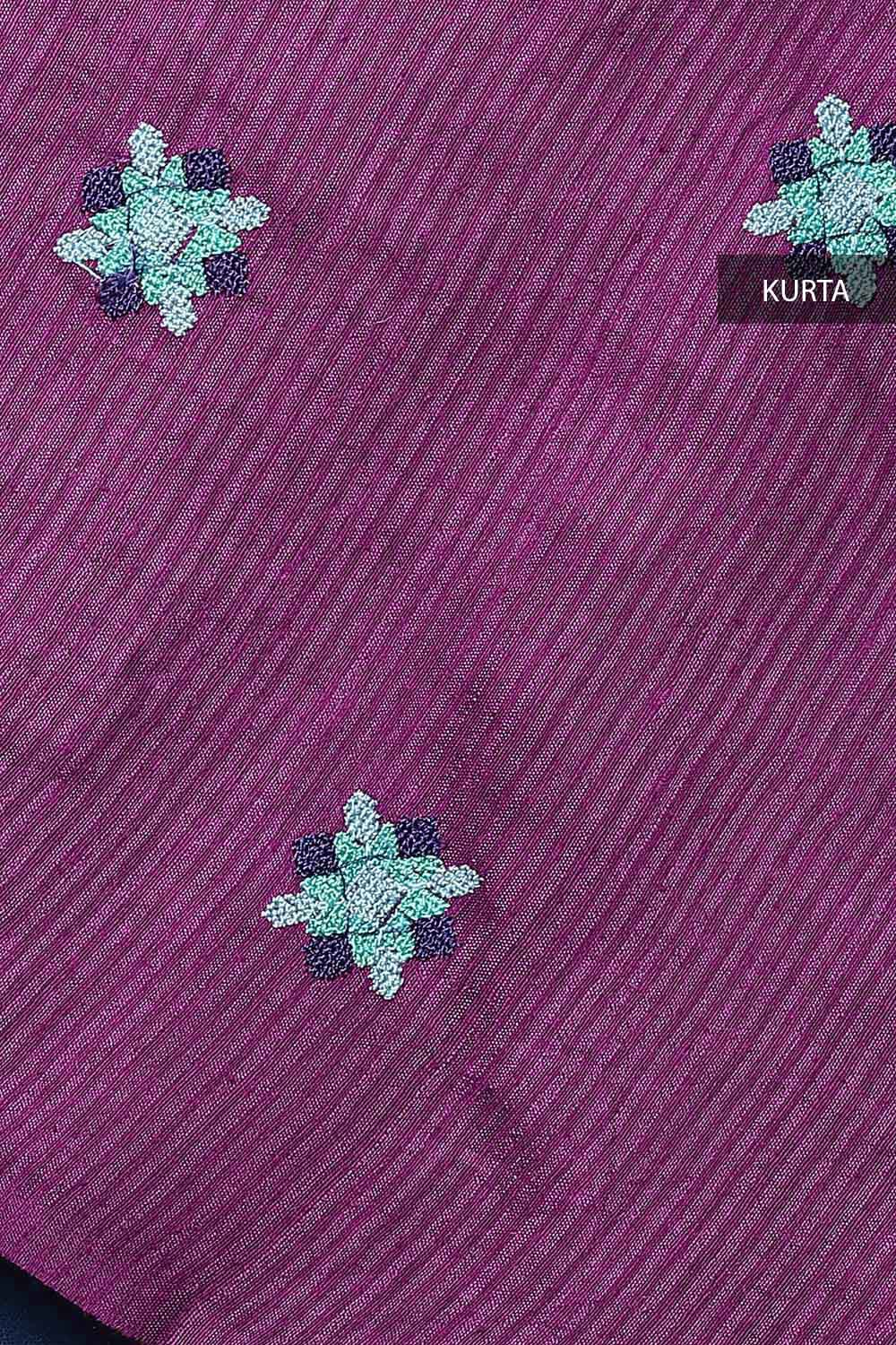 Violet Silk Embroidered i Unstitched Suit Set image number null