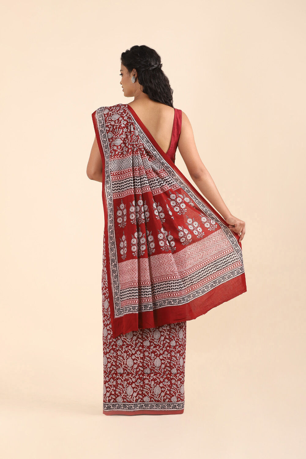 Off Pure White Cotton Bagh Printed image number null