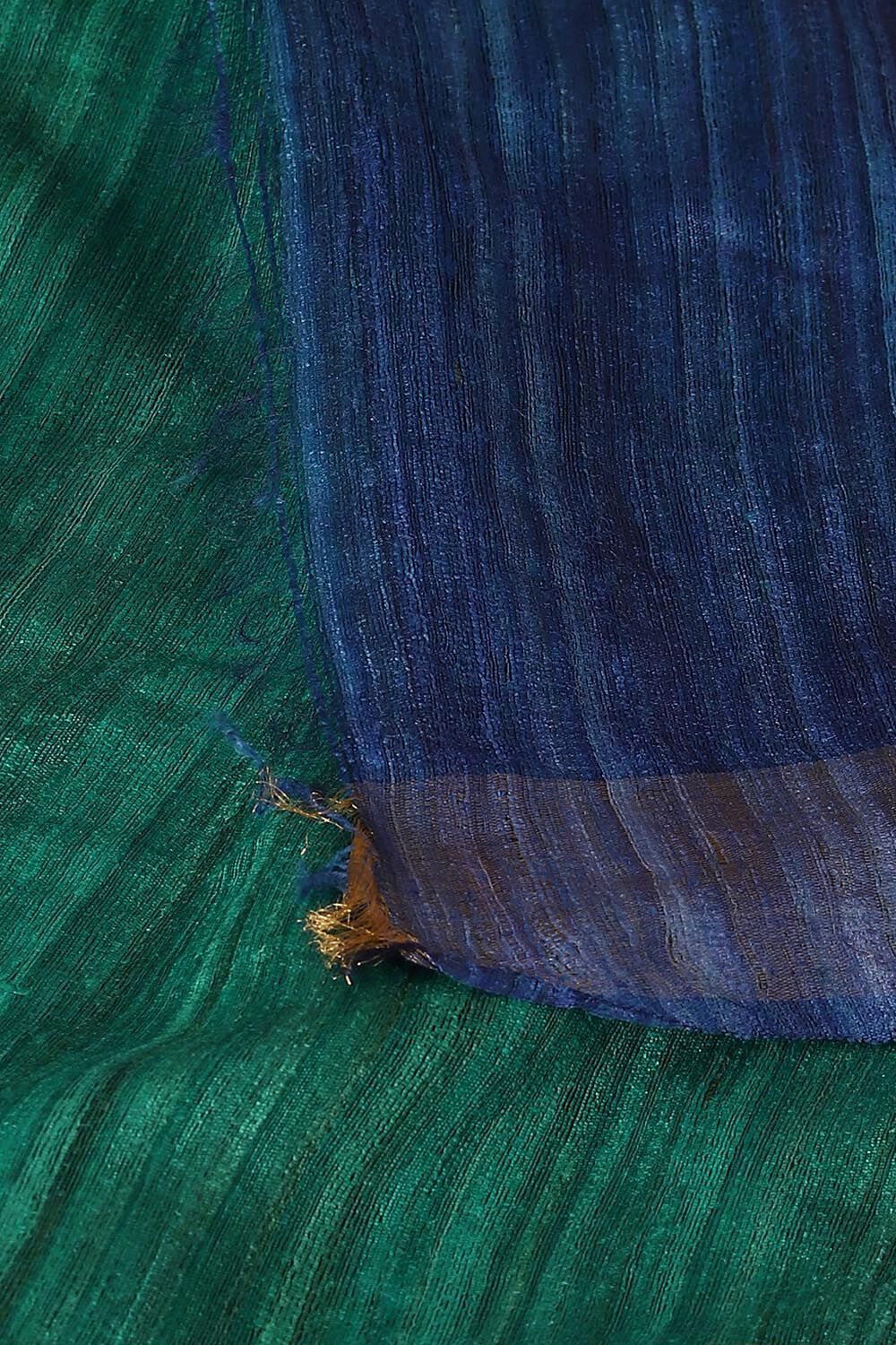 Green Pure Tussar Tie and Dye image number null