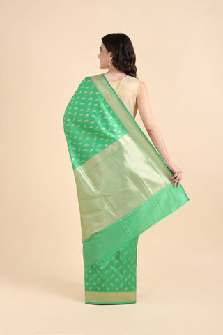 Light Green Pure Silk Banarasi Saree thumbnail image number null