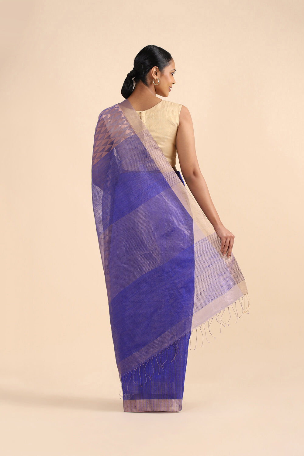 Blue Pure Silk Vanya Bengal Saree image number null