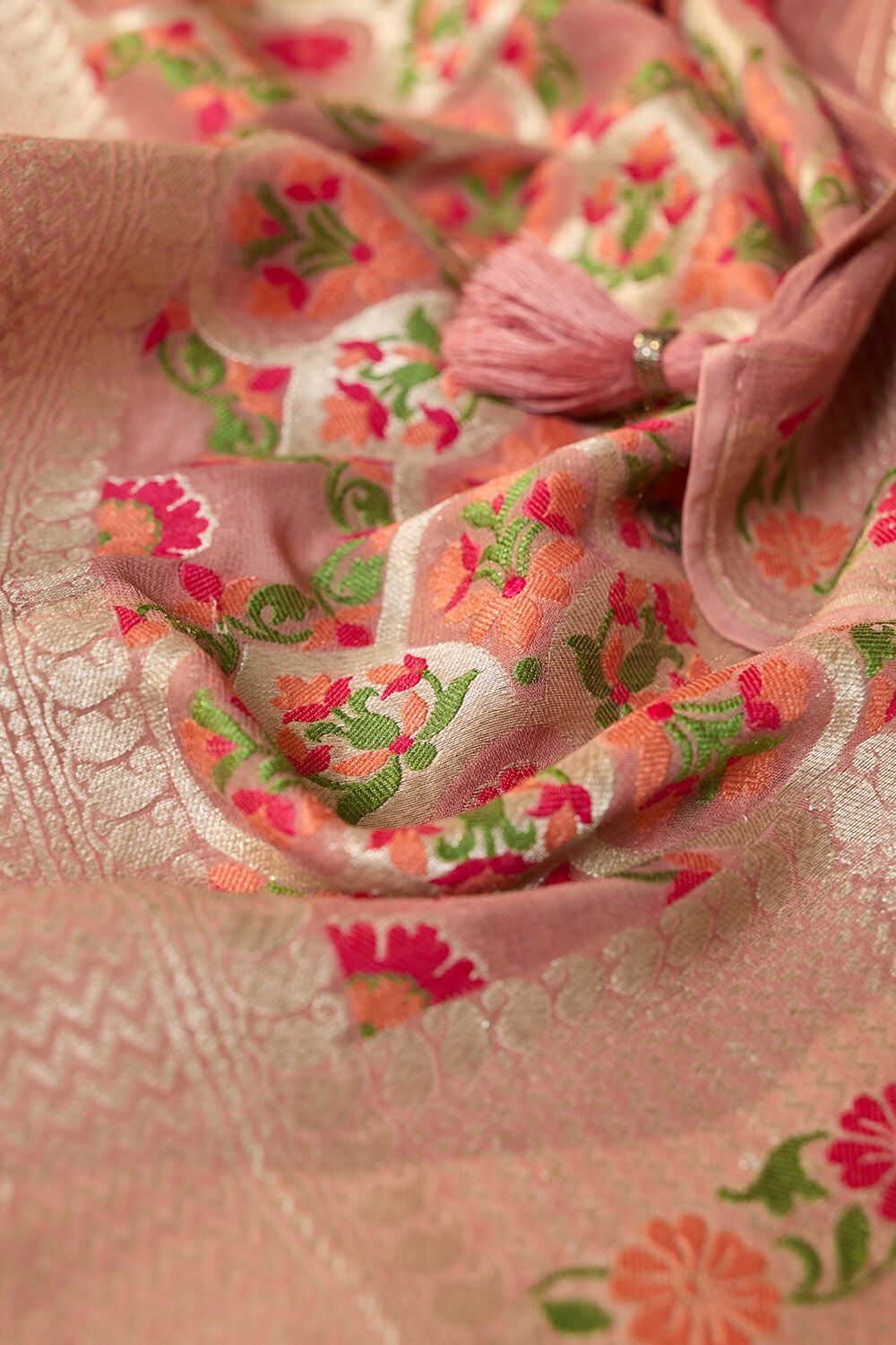 Light Pink Woven Pure Viscose Saree image number null