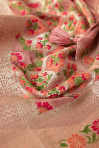 Light Pink Woven Pure Viscose Saree thumbnail image number null