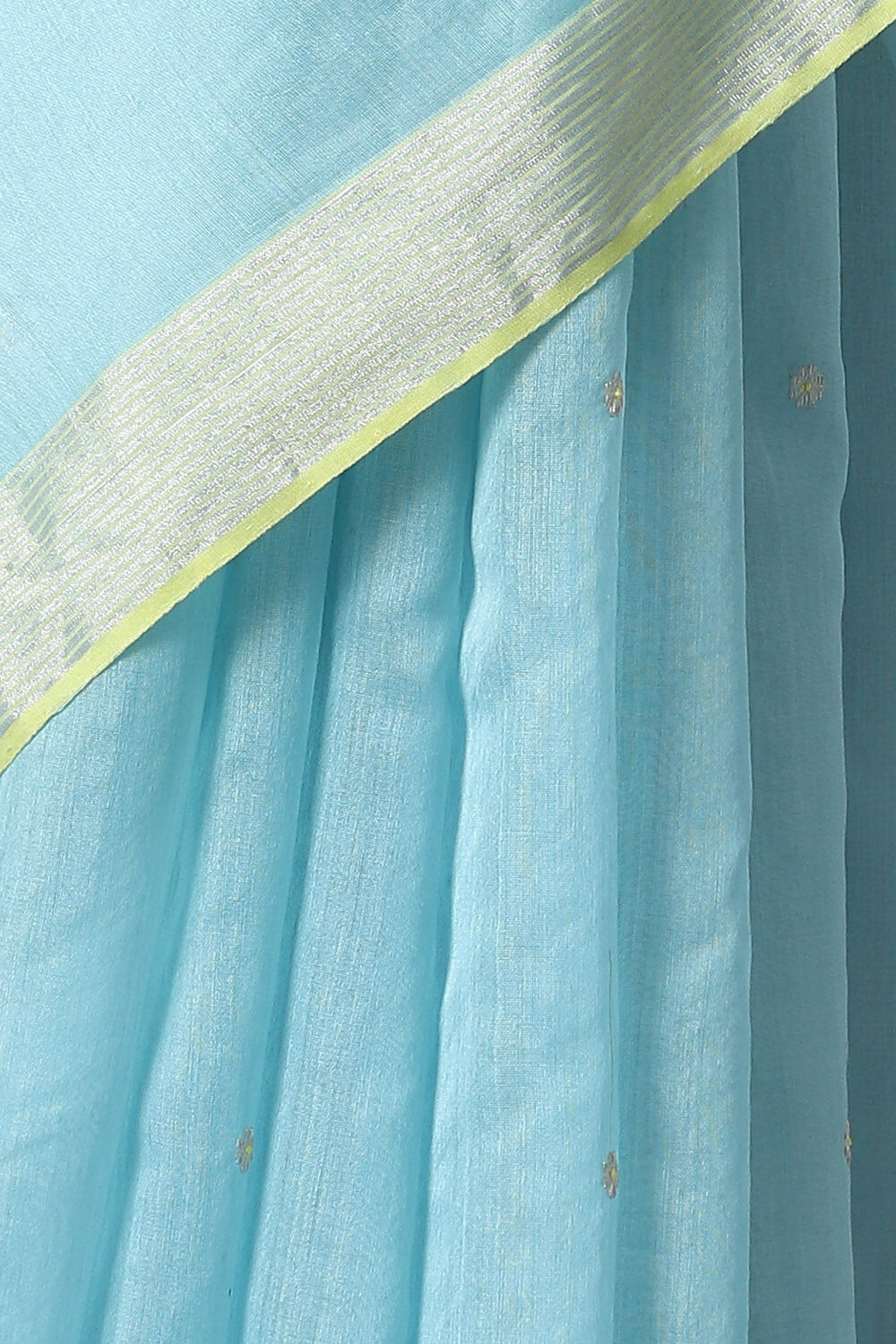 Light Blue Pure Silk Cotton Chanderi Saree image number null