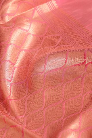 Pink Silk Viscose Cutwork Banaras Inspired Design Saree thumbnail image number null