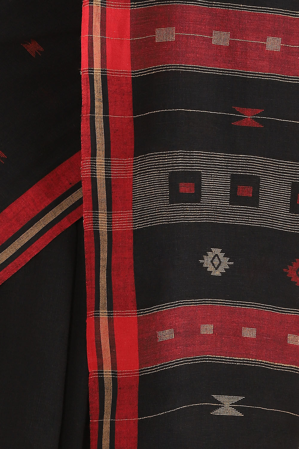 Black Pure Cotton Jamdani Saree image number null