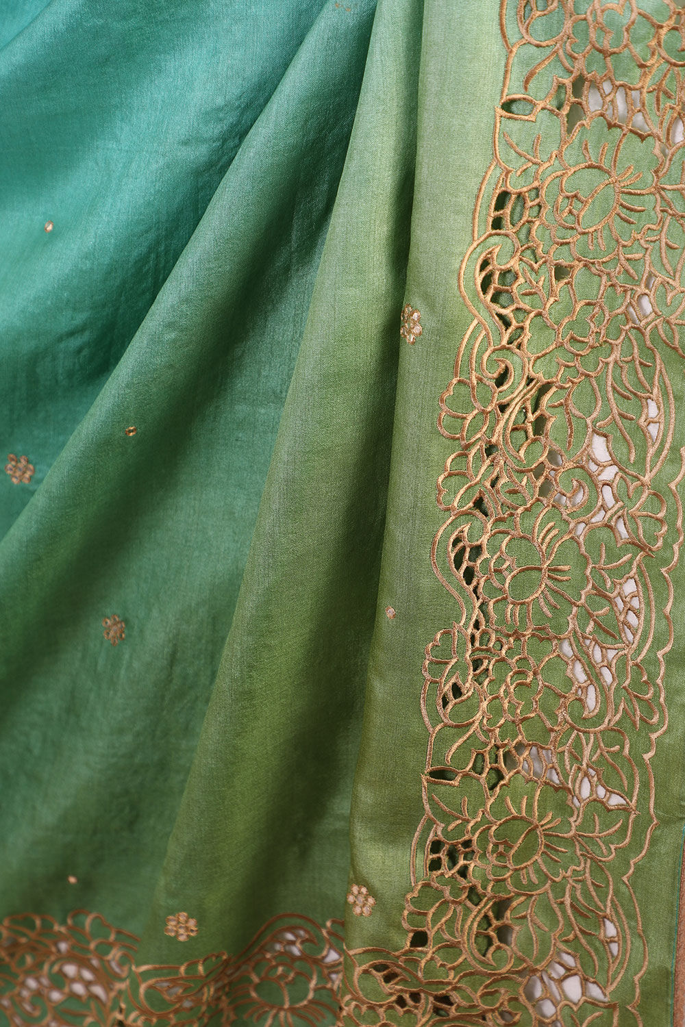 Blue Pure Tussar Silk Embroidery Saree image number null