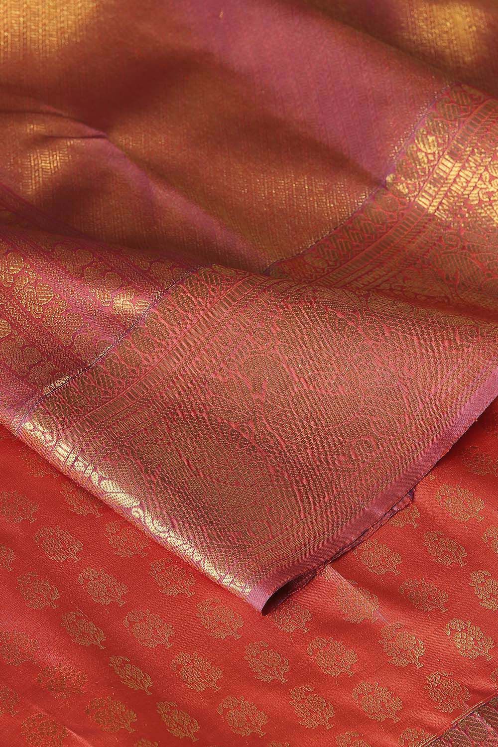Orange Pure Silk Kanjivaram Saree image number null