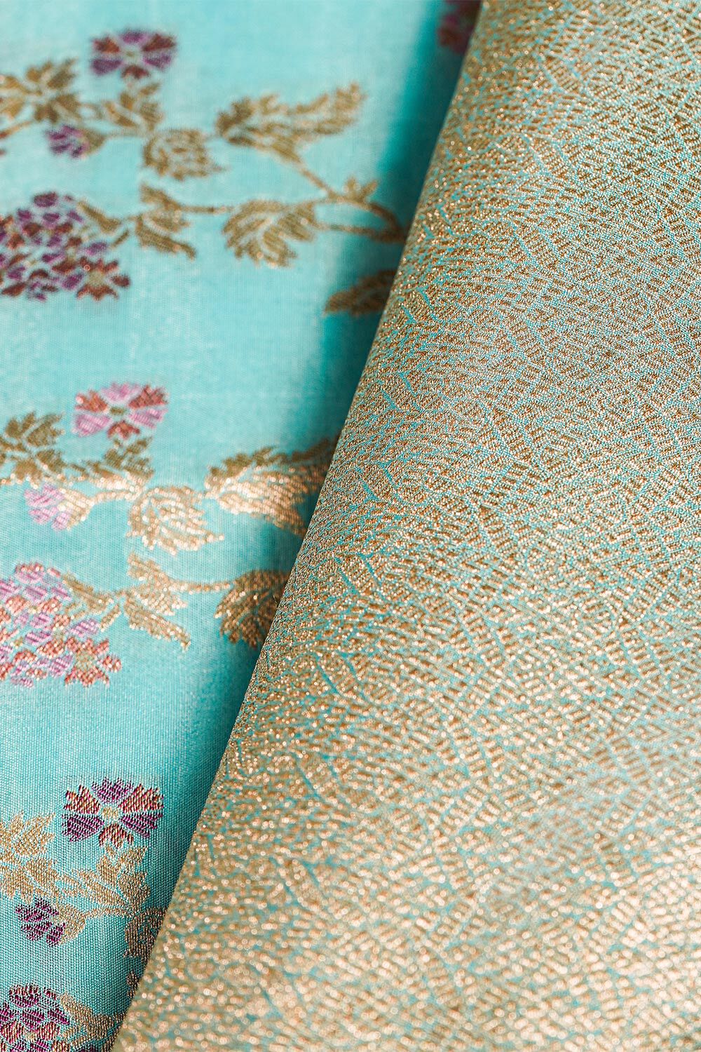 Light Blue Pure Silk Cutwork Banarasi Saree image number null