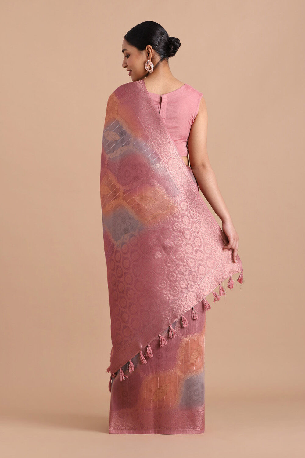 Pink Pure Embroidered Saree image number null