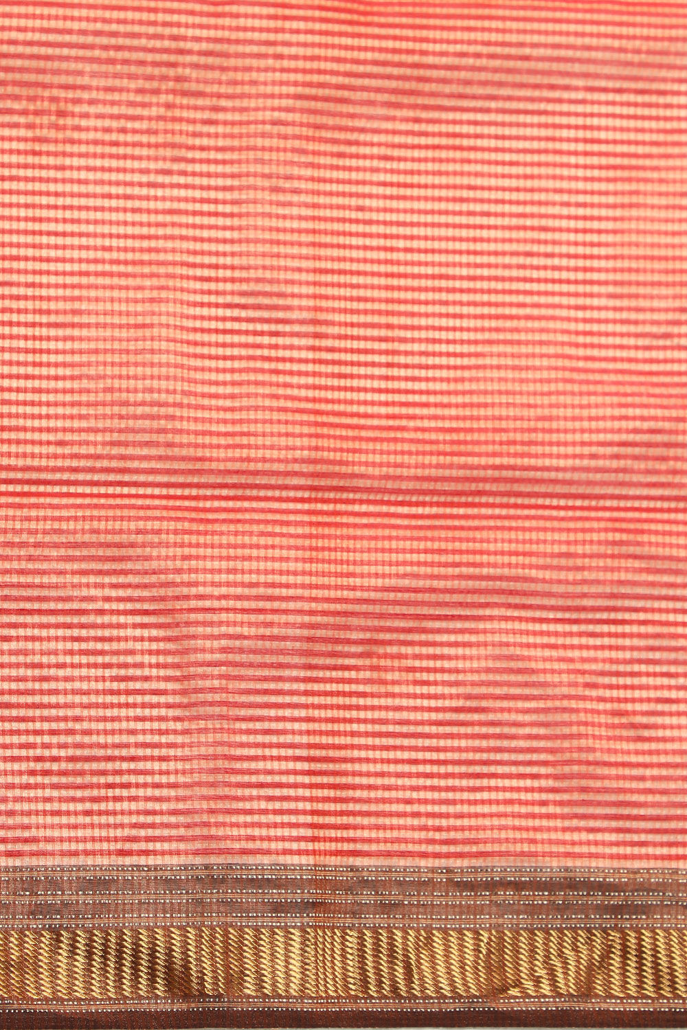 Red Woven Pure Silk Cotton Maheshwari Saree image number null
