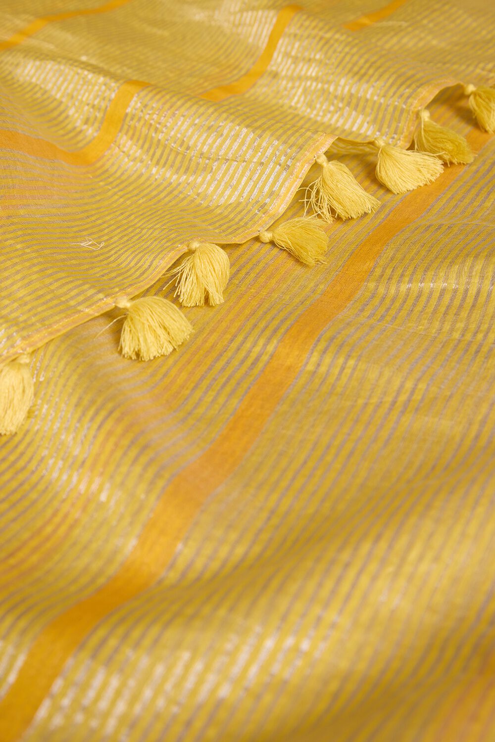 Yellow Pure Silk Cotton Embroidered Saree image number null