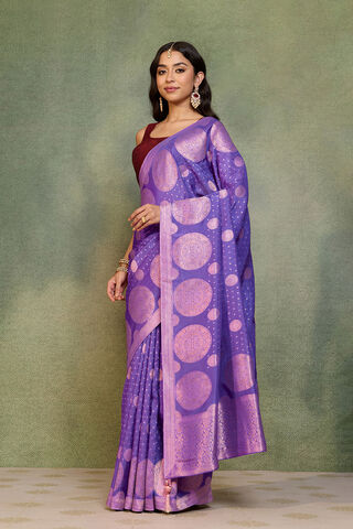 Purple Woven Pure Viscose Saree thumbnail image number null