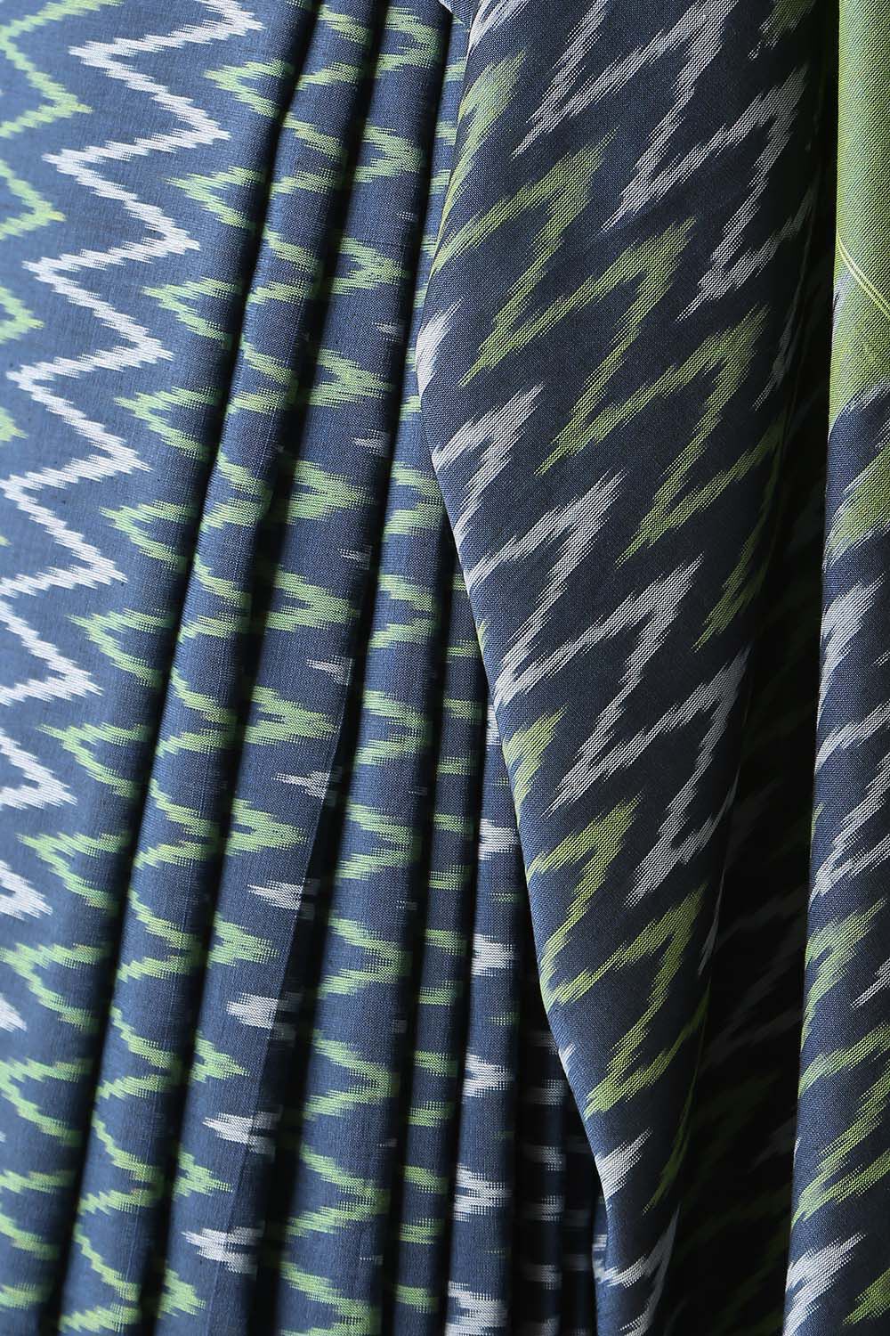 Dark Pure Blue Cotton Pochampalli Ikat image number null