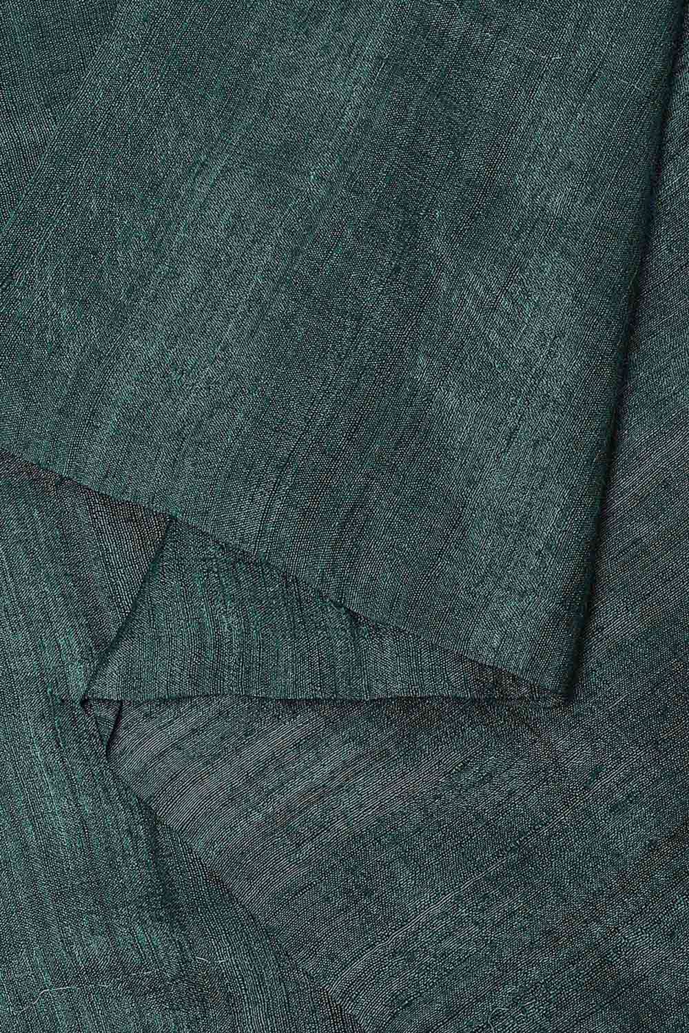 Dark Pure Green Silk Tussar Jamdani image number null