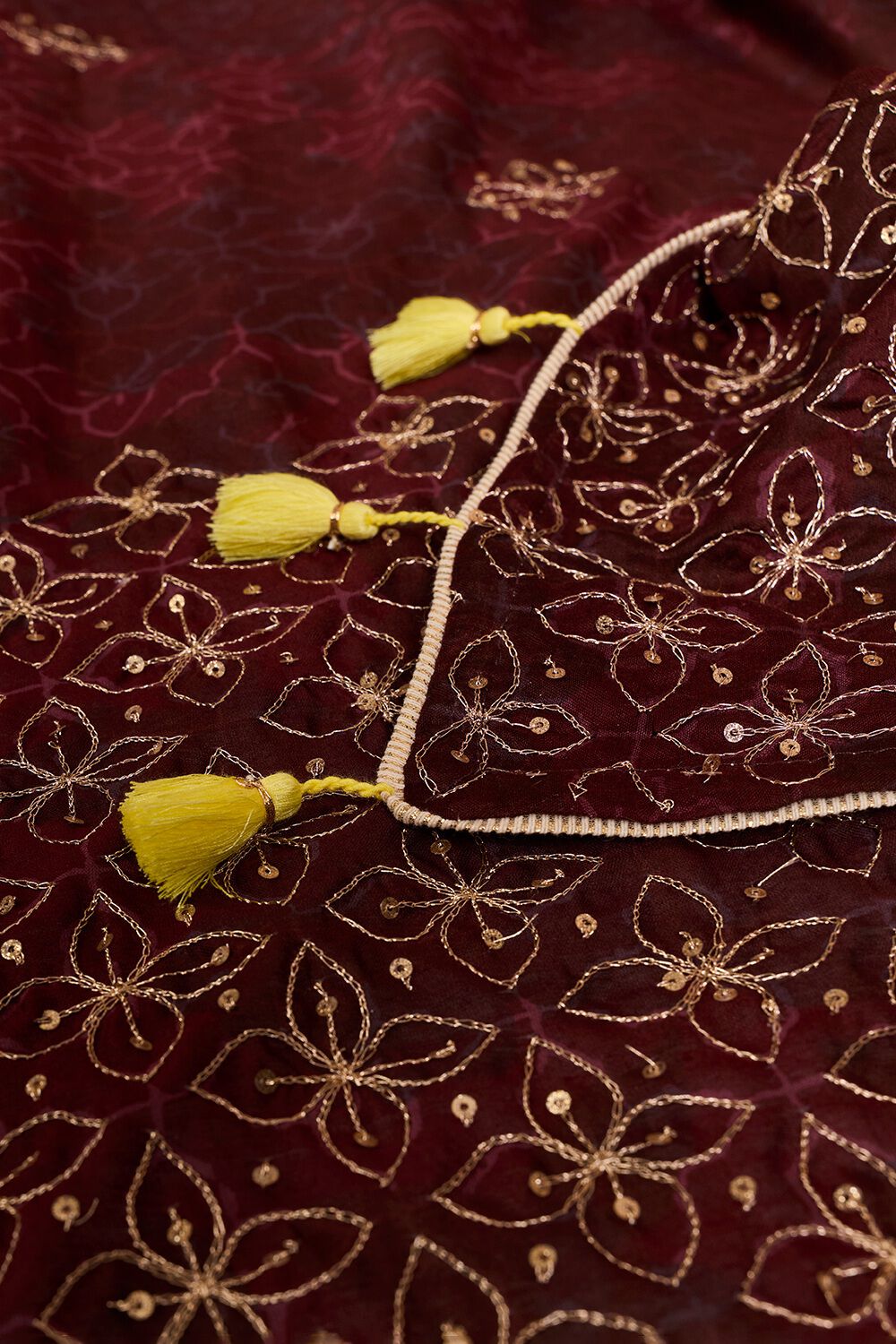 Brown Pure Silk Cotton Printed Embroidered Saree image number null