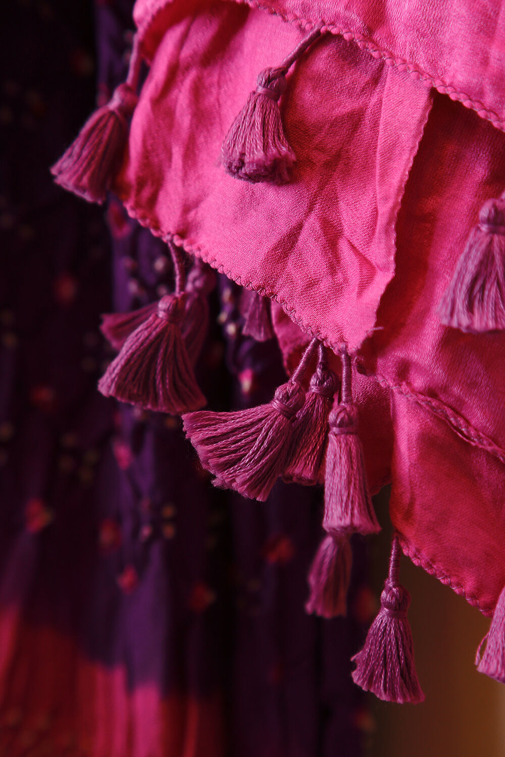 Purple Bandhini Silk Dupatta image number null