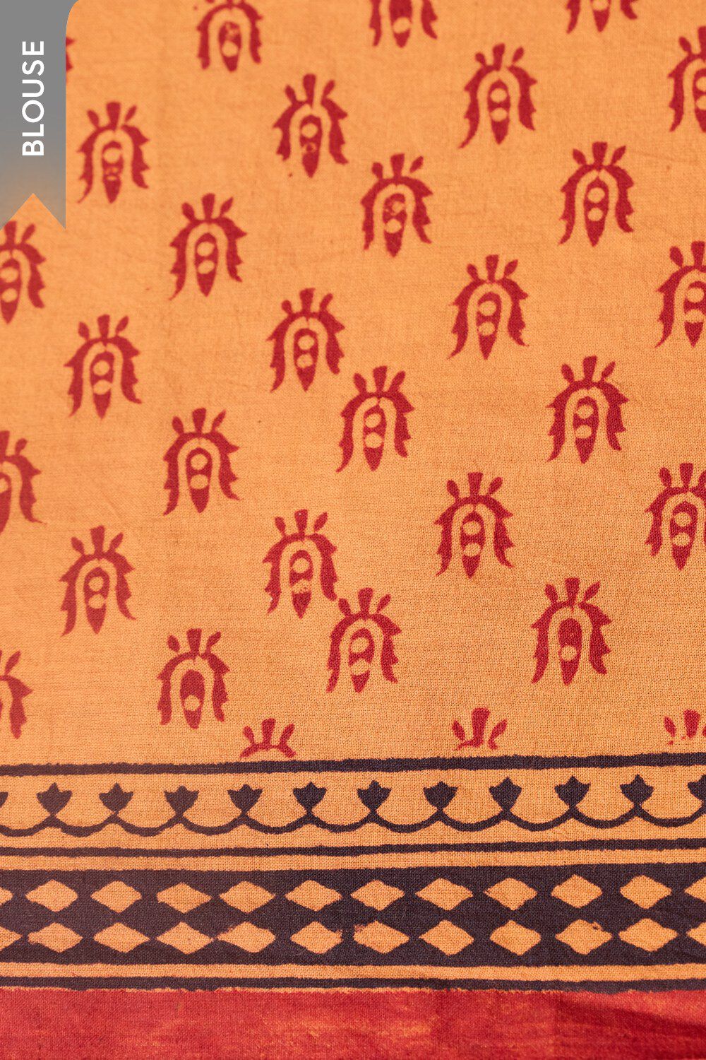 Yellow Bagh Block Printed Pure Cotton Saree image number null