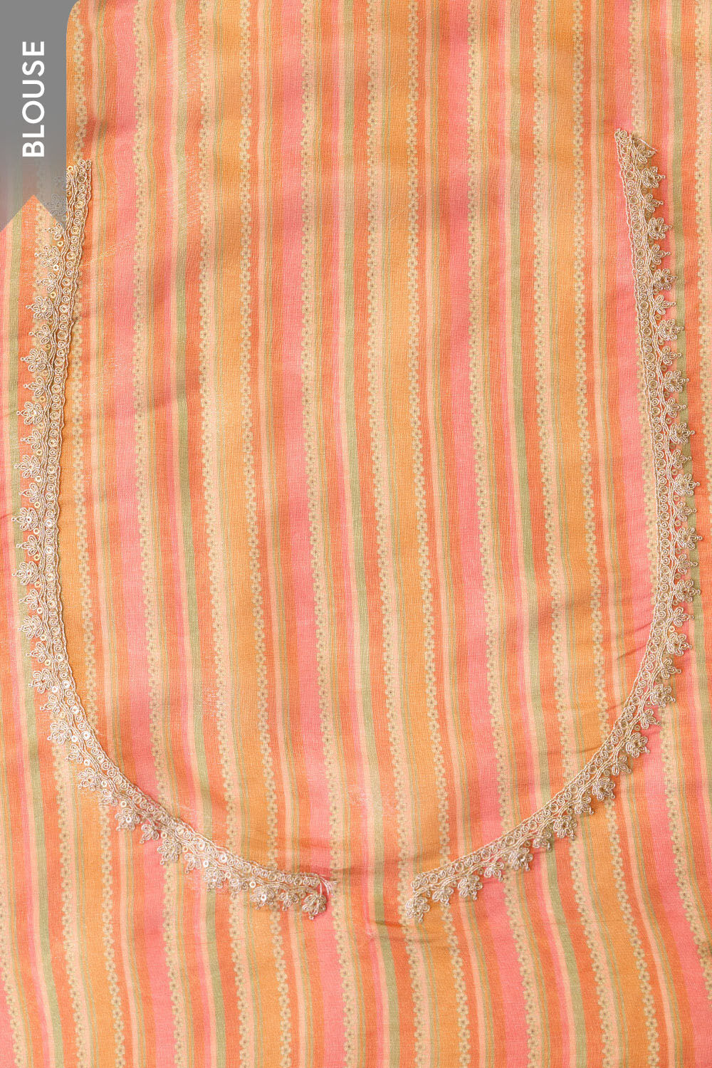 Orange Viscose Tissue Embroidered Saree image number null