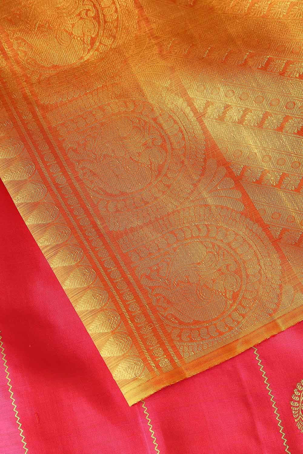 Dark Pink Pure Silk Kanjivaram Saree image number null