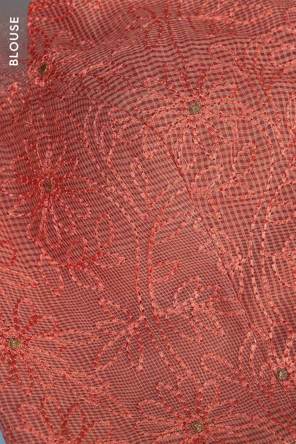 Pink Pure Silk Cotton Embroidered Saree image number null