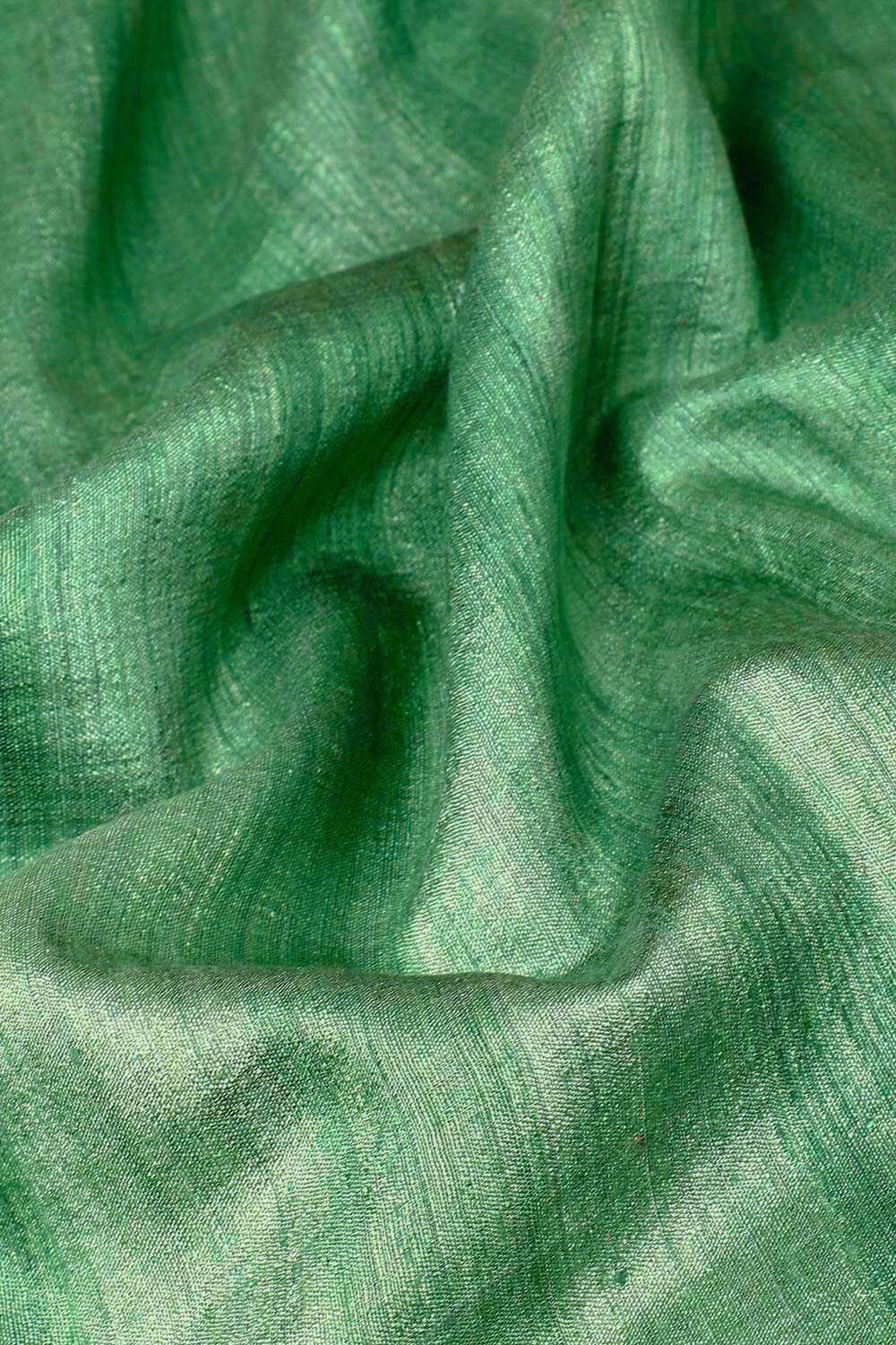 Green Pure Silk Tussar Jamdani Saree with Kantha Embroidery image number null