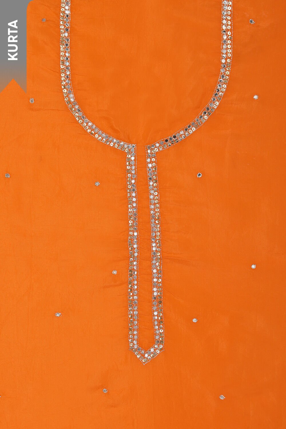 Orange Viscose Embroidery Unstitched Suit Set image number null