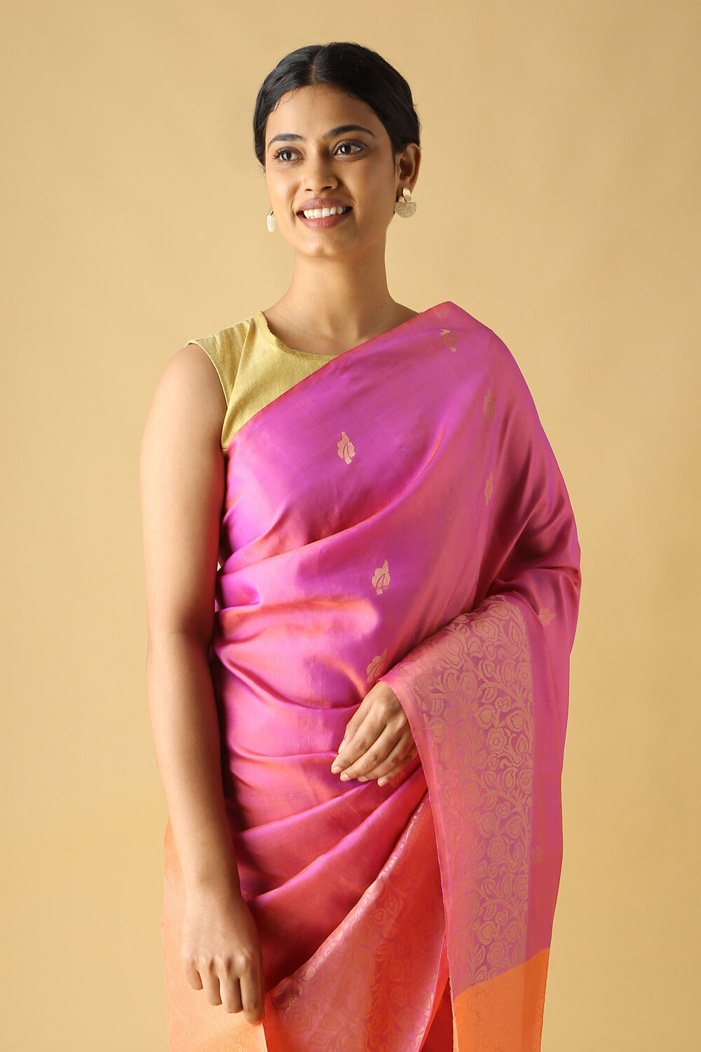 Pink Pure Silk South Saree image number null