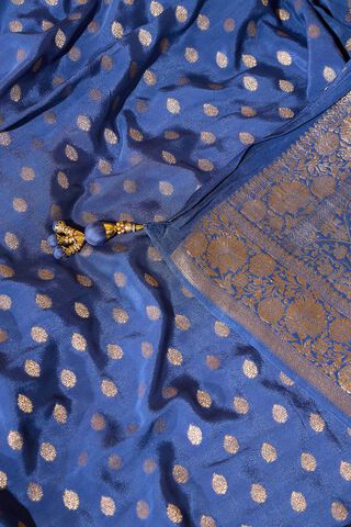 Blue Woven Viscose Crepe Saree thumbnail image number null
