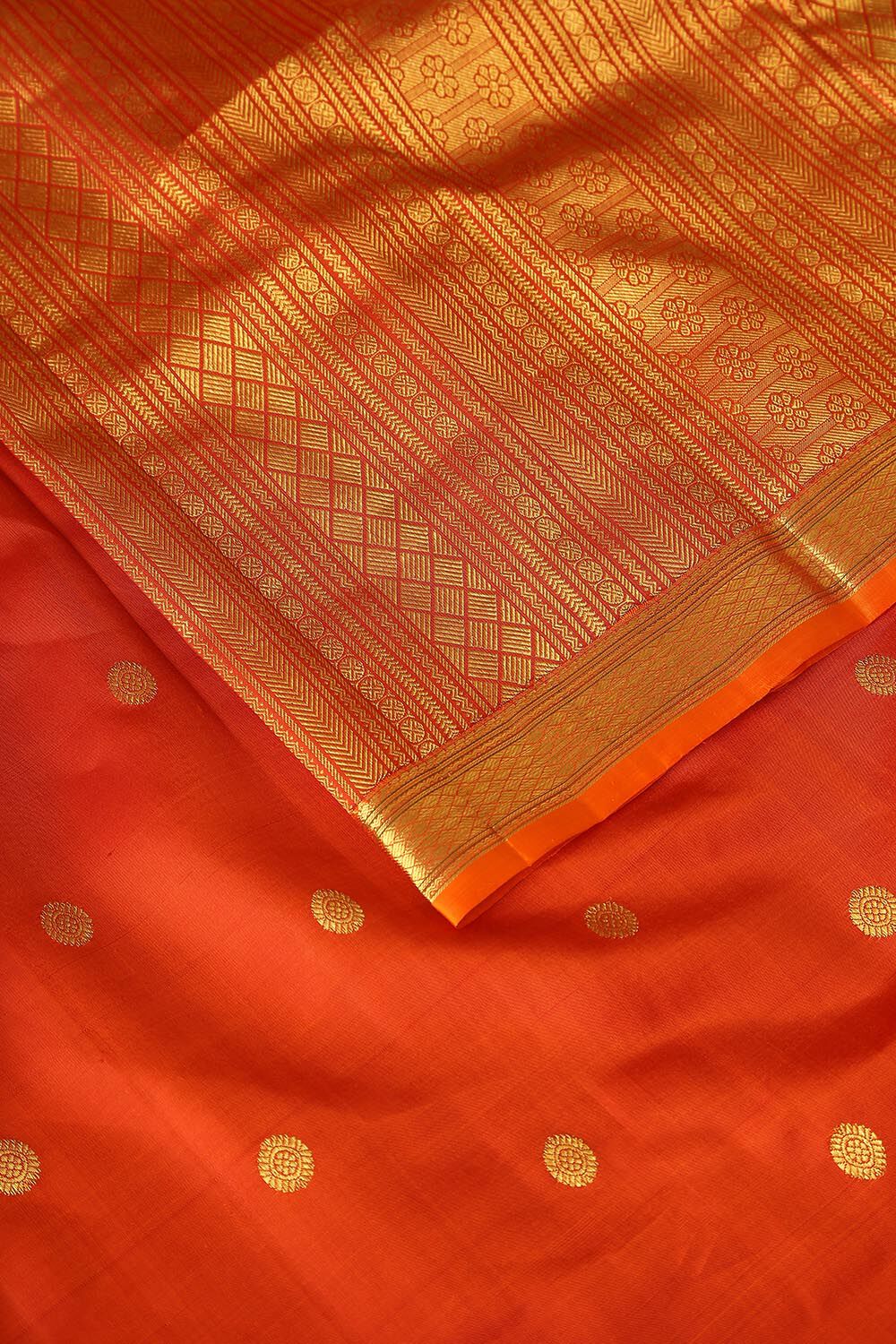Orange Pure Silk Kanjivaram Saree image number null