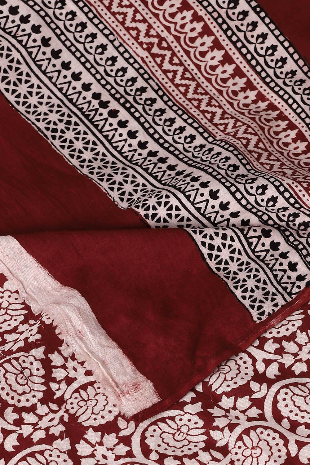 Red Pure Cotton Bagh Printed Saree image number null